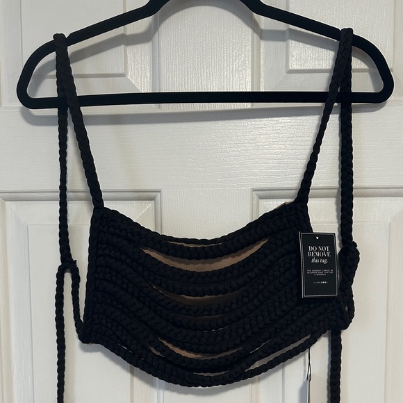 JLUXLABEL Black Sophie Braided Crop Top - Picture 5 of 8